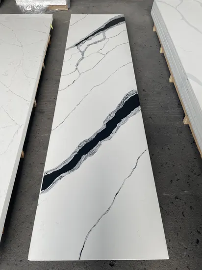 キッチン/カウンタートップ/バスルーム/化粧台用の黒い静脈のあるカラカッタホワイトクォーツ クォーツ工場